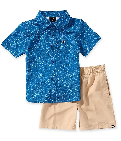 Under Armour Baby Boys Short-Sleeve Printed Drift Tide Shirt & Solid Pull-On Woven Shorts Set