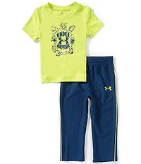 Under Armour Baby Boys Short Sleeve Sports UA Tech™ T-Shirt & Heavyweight Pique Track Pant Set