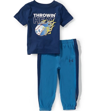 Under Armour Baby Boys Short-Sleeve Throwing Heat Jersey T-Shirt & Coordinating French Terry Jogger Pant Set