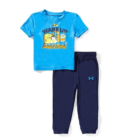 Under Armour Baby Boys Short Sleeve UA Tech T-Shirt & Coordinating Jogger Pant Set