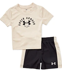 Under Armour Baby Boys Short Sleeves Twist Bar Down Tee & Shorts 2-Piece Set