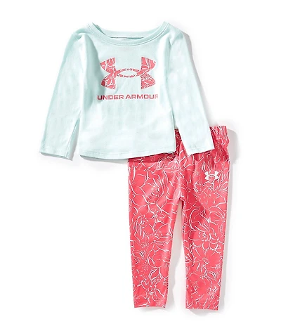 Under Armour Baby Girls Under Armour Logo Graphic Long Sleeve T-Shirt & Allover Printed Leggings Set