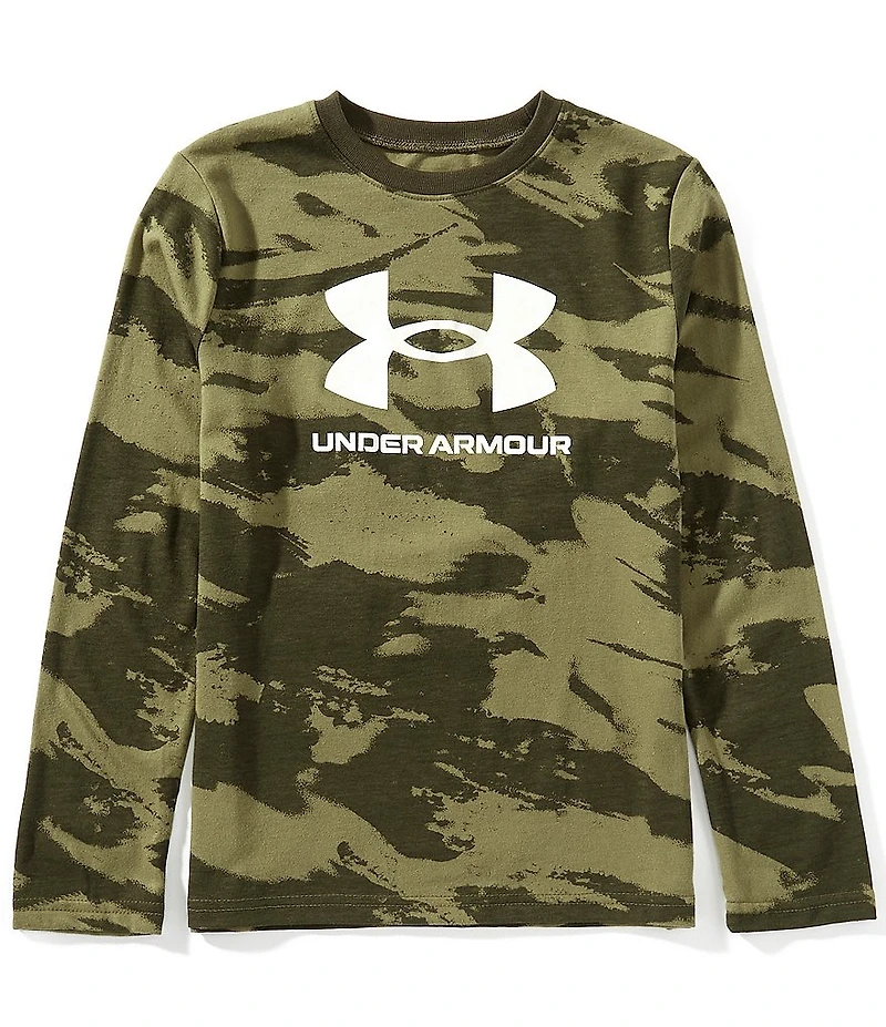 Under Armour Big Boys Long Sleeve Brushed Camouflage Print T-Shirt