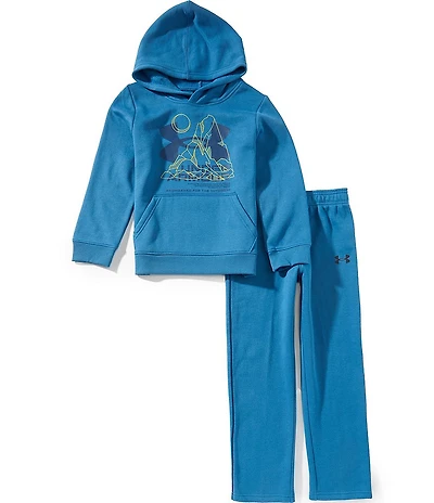 Under Armour Big Boys Long Sleeve Graphic Fleece Hoodie & Matching Fleece Jogger Pant Set