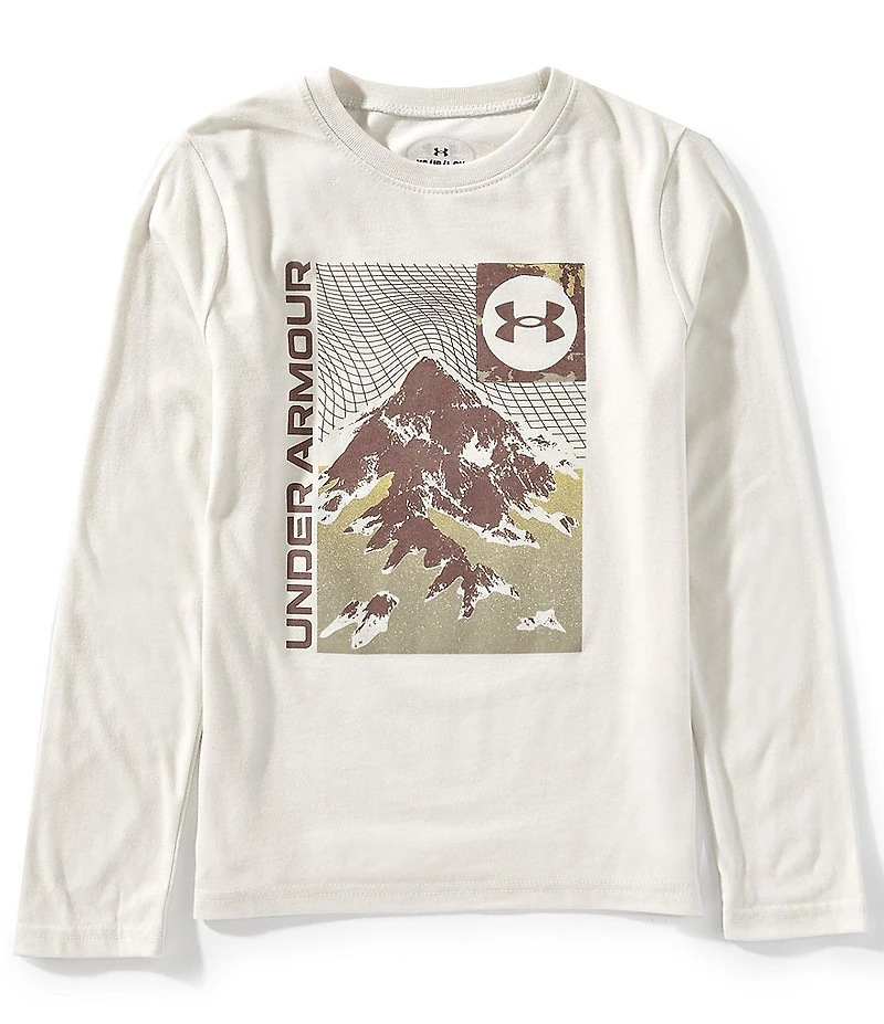 Under Armour Big Boys Long Sleeve Grid Scape Logo T-Shirt