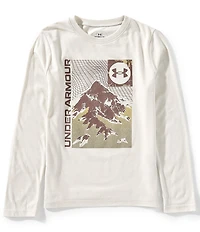 Under Armour Big Boys Long Sleeve Grid Scape Logo T-Shirt