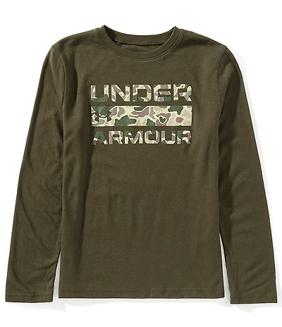 Under Armour Big Boys Long Sleeve Stacked Logo T-Shirt
