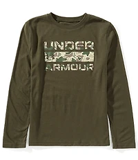 Under Armour Big Boys Long Sleeve Stacked Logo T-Shirt