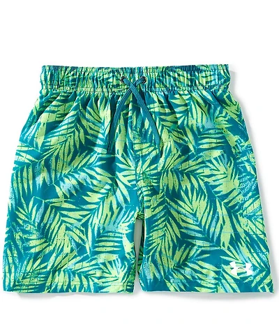Under Armour Big Boys Palm Printed Two-In-One Compression Volley Swim Trunks