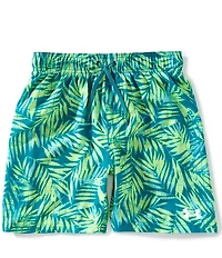 Under Armour Big Boys Palm Printed Two-In-One Compression Volley Swim Trunks
