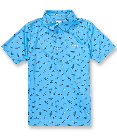 Under Armour Big Boys Short Sleeve Printed UPF Stone Polo Shirt