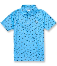Under Armour Big Boys Short Sleeve Printed UPF Stone Polo Shirt