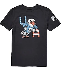 Under Armour Big Boys Short Sleeve USA Freedom Cartoon Eagle T-Shirt