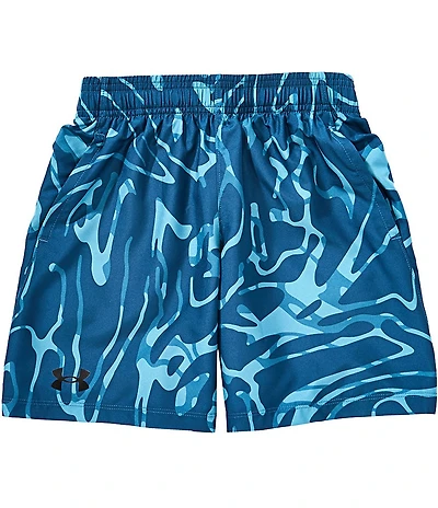 Under Armour Big Boys Woven Wham Blue Printed Pull-On Shorts