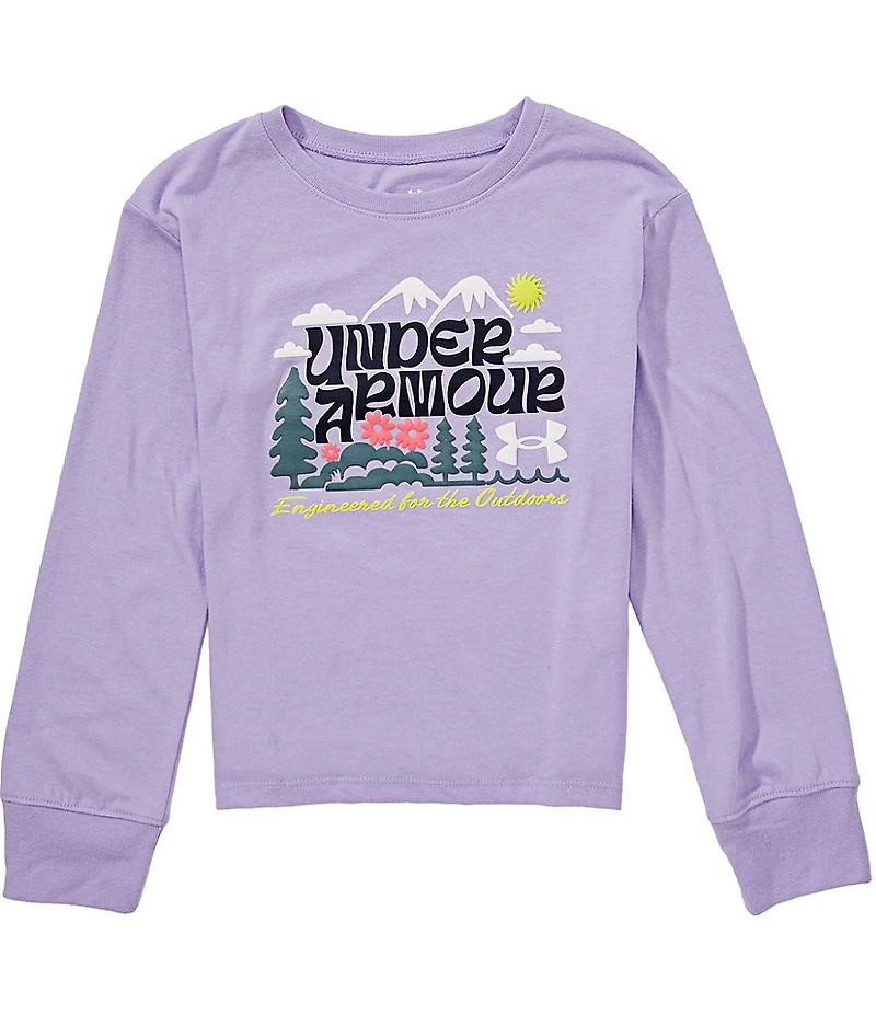 Under Armour Big Girls Long Sleeve Flower Mountain T-Shirt