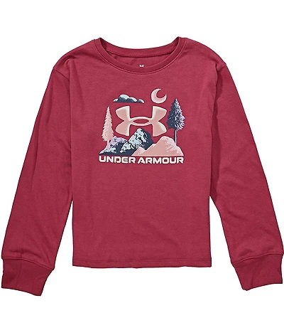 Under Armour Big Girls Long-Sleeve Forest And Moon Graphic T-Shirt