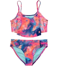 Under Armour Big Girls Mixed-Media-Printed Halterkini Top & Matching Hipster Bottom Two-Piece Swimsuit