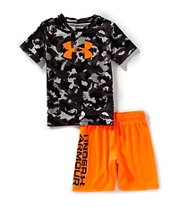 Under Armour Little Boys Short Sleeve Crewneck Pullover Tech T-Shirt & Shorts 2-Piece Set