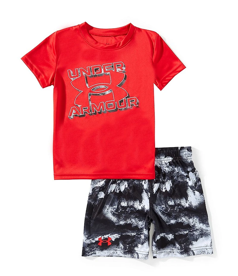 Under Armour Little Boys Short Sleeve Tech Printed T-Shirt & Shorts Set