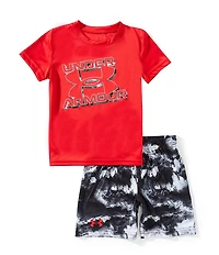 Under Armour Little Boys Short Sleeve Tech Printed T-Shirt & Shorts Set