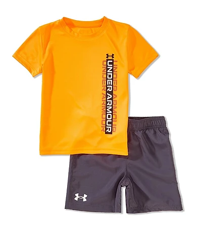 Under Armour Little Boys Short Sleeve Woven T-Shirt & Shorts Set