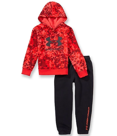 Under Armour Little Boys Long Sleeve Allover Print Rival Hoodie & Jogger Pants Set