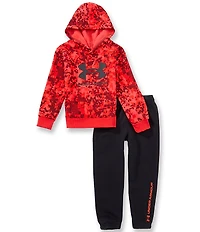 Under Armour Little Boys Long Sleeve Allover Print Rival Hoodie & Jogger Pants Set