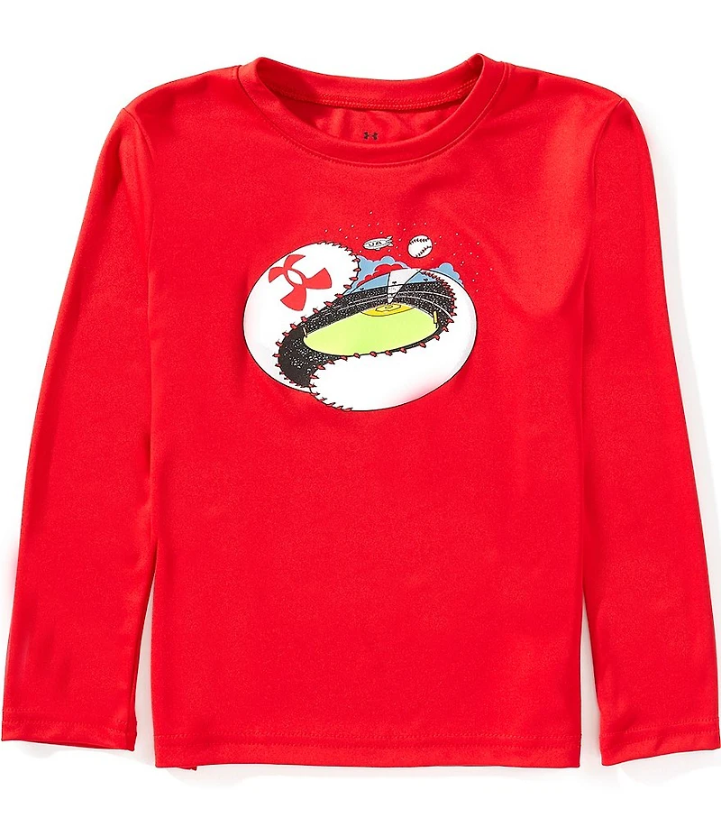 Under Armour Little Boys Long Sleeve Baseball Unravel Tech T-Shirt