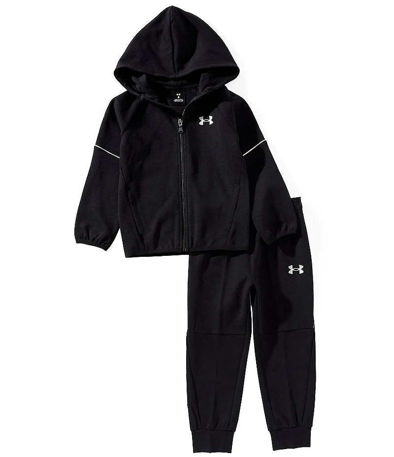Under Armour Little Boys Long Sleeve Double Zip Hoodie & Jogger Pants 2-Piece Set