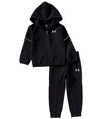 Under Armour Little Boys Long Sleeve Double Zip Hoodie & Jogger Pants 2-Piece Set