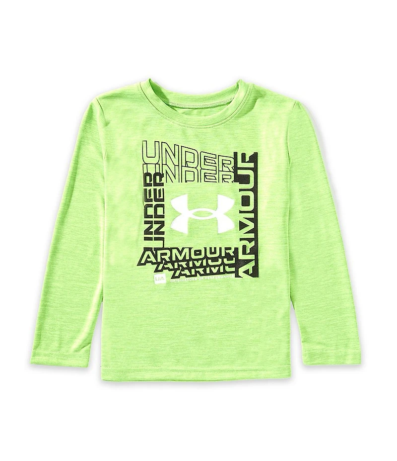 Under Armour Little Boys Long Sleeve Graphic Logo Frame Twist Tech T-Shirt