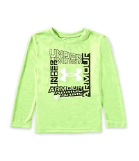 Under Armour Little Boys Long Sleeve Graphic Logo Frame Twist Tech T-Shirt
