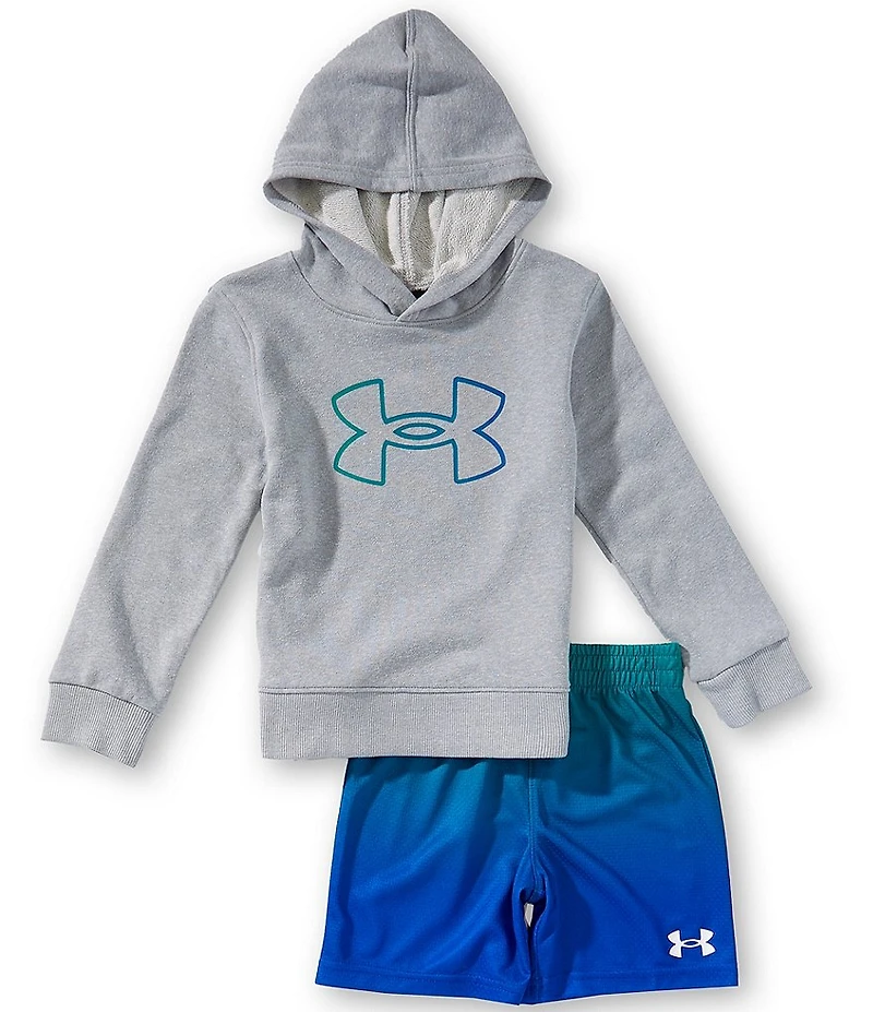 Under Armour Little Boys Long Sleeve Hoodie & Rival Fade Short Set