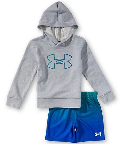 Under Armour Little Boys Long Sleeve Hoodie & Rival Fade Short Set