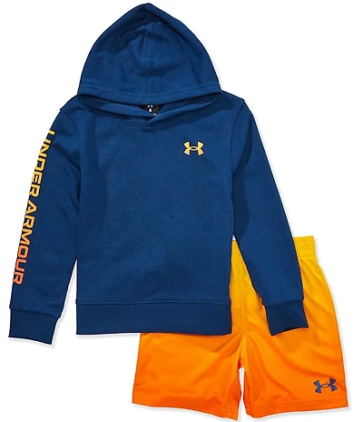 Under Armour Little Boys Long Sleeve Hoodie & Rival Fade Short Set