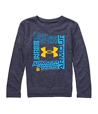 Under Armour Little Boys Long Sleeve Logo Frame Twist Tech T-Shirt