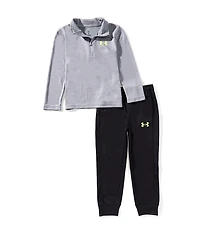 Under Armour Little Boys Long Sleeve Pullover 1/4 Zip Rye Bread T-Shirt & Jogger Pants