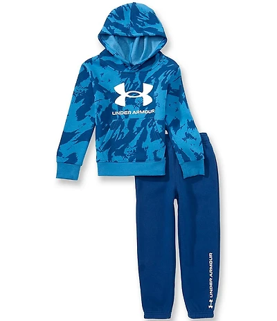 Under Armour Little Boys Long Sleeve Rival Allover Print Hoodie & Jogger Pants Set