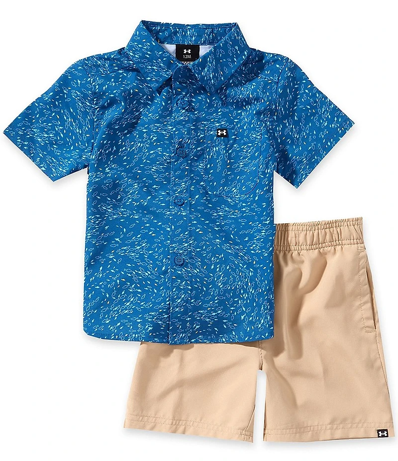 Under Armour Little Boys Printed Drift Tide Shirt & Short 2-Piece Set