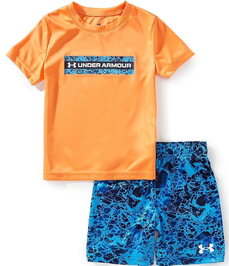 Under Armour Little Boys Short Sleeve UA Tech™ T-Shirt & Printed Tech Performance Shorts Set