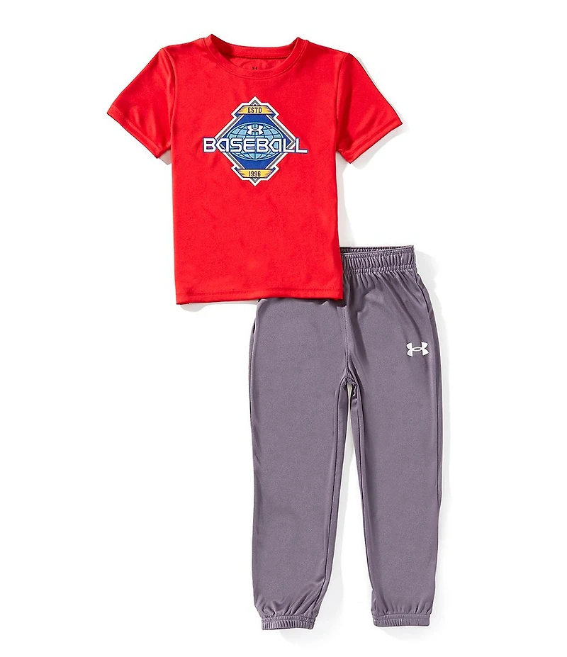 Under Armour Little Boys Short Sleeve Baseball T-Shirt & Jogger Pants Set
