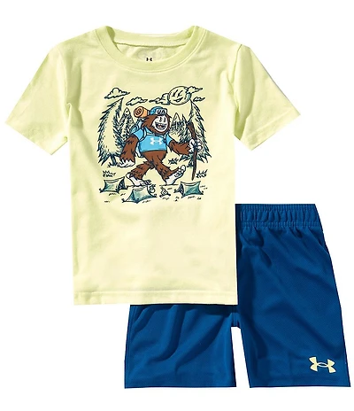 Under Armour Little Boys Short Sleeve Biggie Hike Tee & Short 2-Piece Set