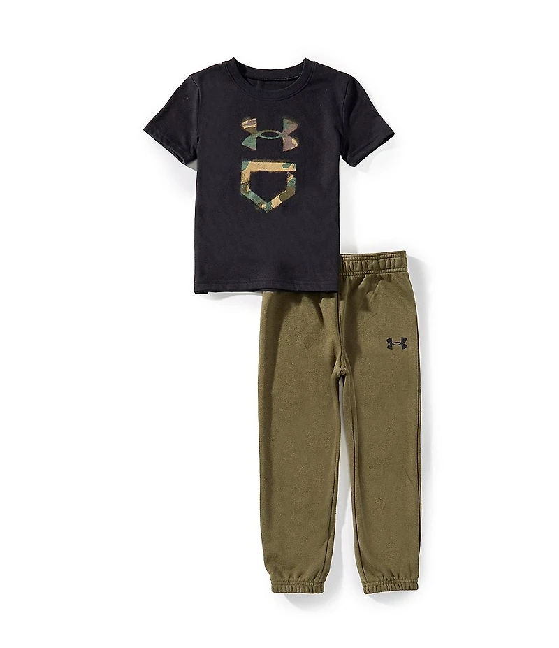 Under Armour Little Boys Short Sleeve Camo Baseball T-Shirt & Jogger 2-Piece Set