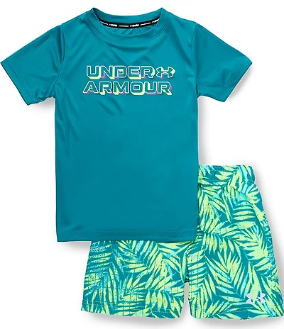 Under Armour Little Boys Short Sleeve Rashguard T-Shirt & Volley Swim Trunks Set