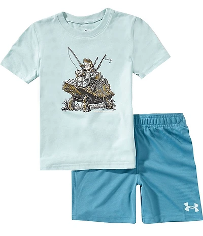 Under Armour Little Boys Short Sleeve Slow Yer Roll Tee & Short 2-Piece Set