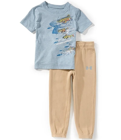 Under Armour Little Boys Short-Sleeve Species Fish Jersey T-Shirt & Coordinating Fleece Jogger Pants 2-Piece Set