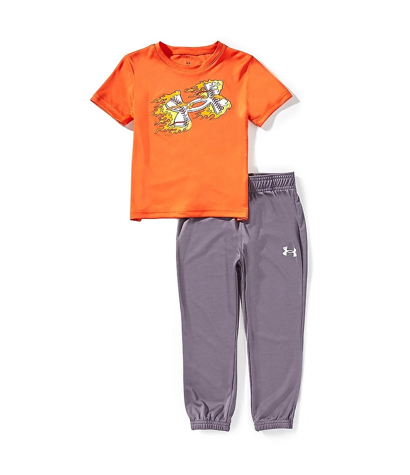 Under Armour Little Boys Short Sleeve Tech Graphic T-Shirt & Jogger Pants 2-Piece Set