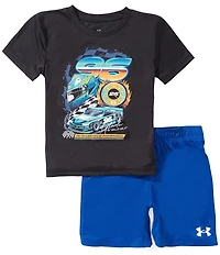 Under Armour Little Boys Short Sleeve Tech Race Car Tee & Short Set