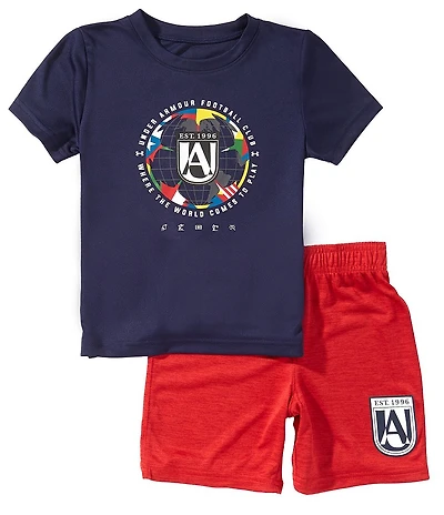 Under Armour Little Boys Short Sleeve Tech Soccer Tee & Short 2-Piece Set