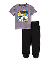 Under Armour Little Boys Short Sleeve Tech T-Shirt & Jogger Pants 2-Piece Set